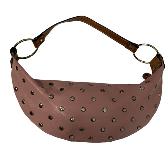 🌹3/25🌹ALDO Pink Clutch Handbag Embellished Metal Studs - Picture 3 of 9